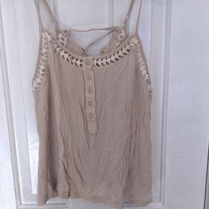 Tan Linen like Tank Top